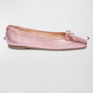 Bernardo Leather Metallic Pink Flats